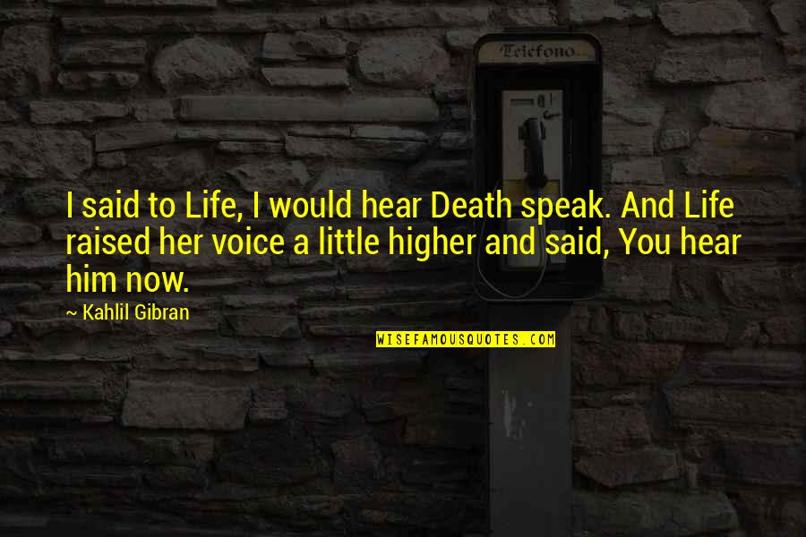 Afoul Government Quotes By Kahlil Gibran: I said to Life, I would hear Death