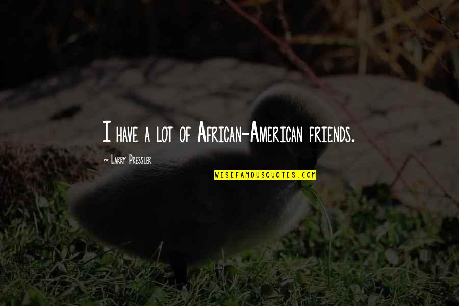 African Quotes By Larry Pressler: I have a lot of African-American friends.