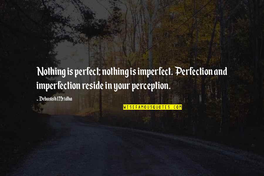 Agent Steven Quotes By Debasish Mridha: Nothing is perfect; nothing is imperfect. Perfection and