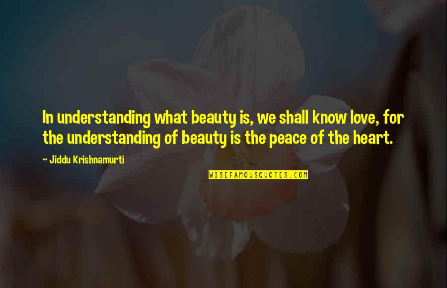 Aguayo Quotes By Jiddu Krishnamurti: In understanding what beauty is, we shall know