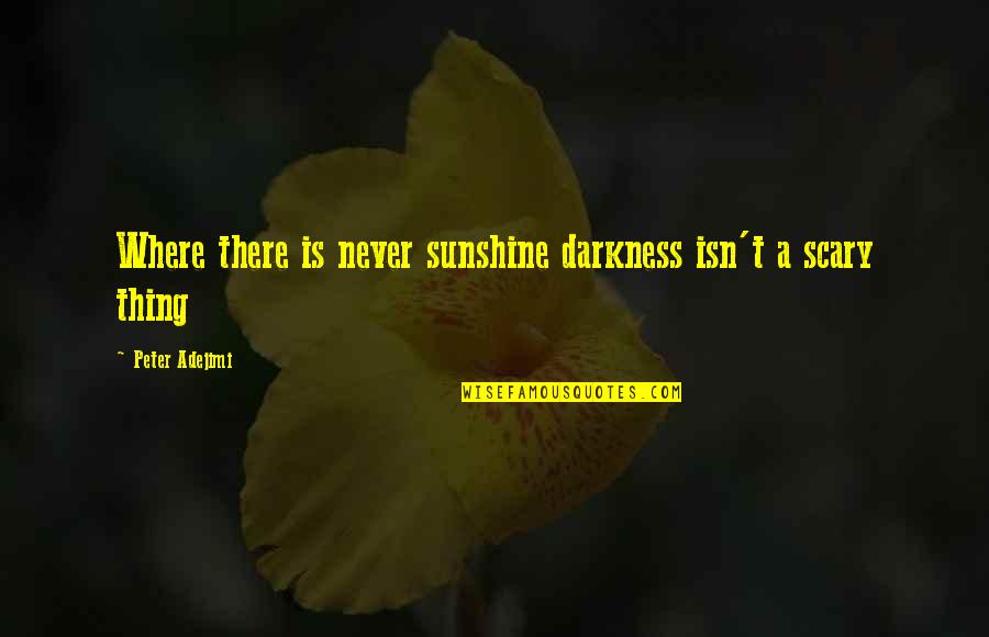 Ahlden Germany Quotes By Peter Adejimi: Where there is never sunshine darkness isn't a