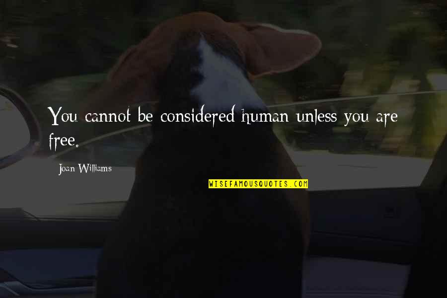 Ahmet Rasim Quotes By Joan Williams: You cannot be considered human unless you are