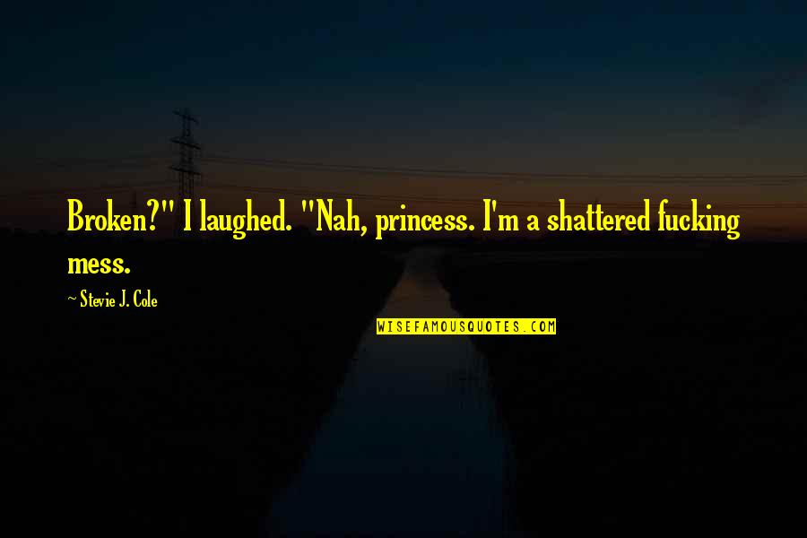 Ahmid Chiba Quotes By Stevie J. Cole: Broken?" I laughed. "Nah, princess. I'm a shattered