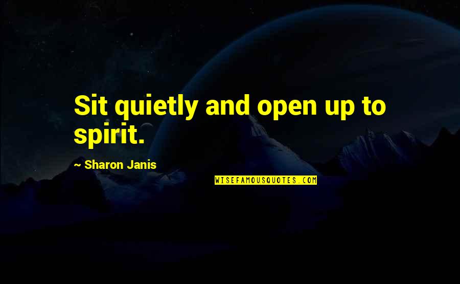 Aibarra Quotes By Sharon Janis: Sit quietly and open up to spirit.