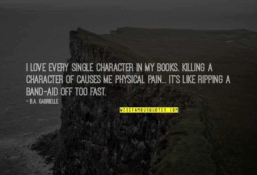 Aid Quotes By B.A. Gabrielle: I love every single character in my books.