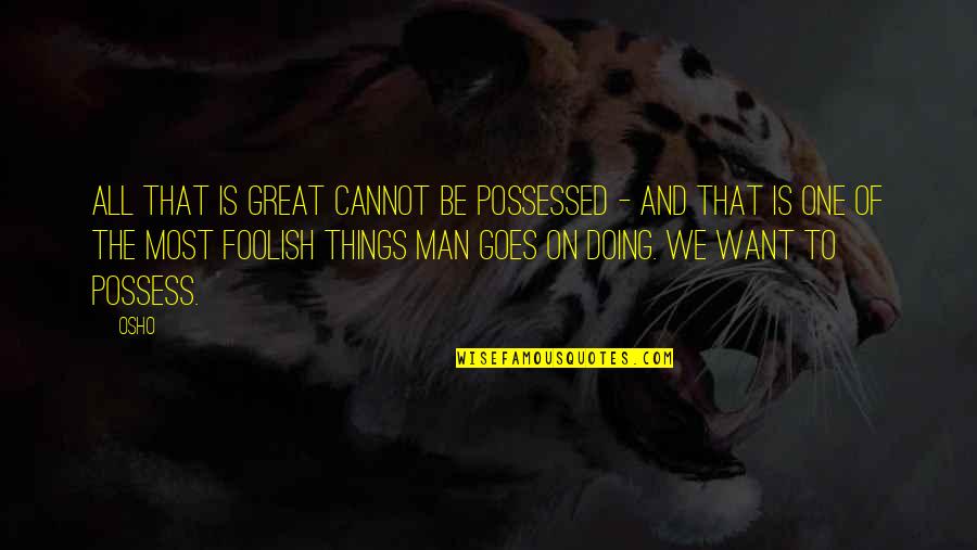 Aimable Apartments Quotes By Osho: All that is great cannot be possessed -