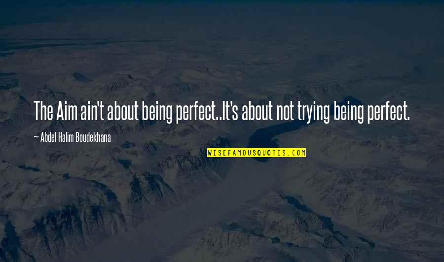 Ain't Quotes By Abdel Halim Boudekhana: The Aim ain't about being perfect..It's about not