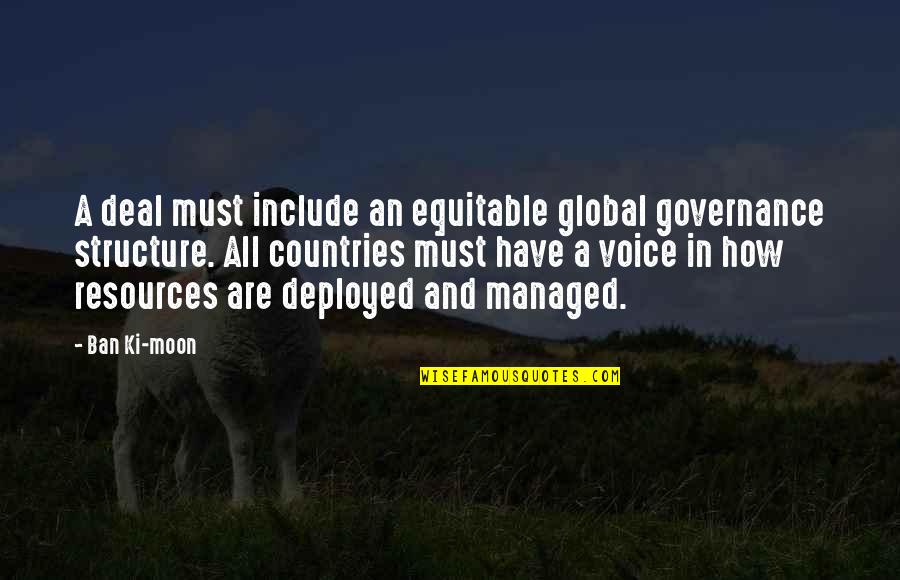 Ajamo Quotes By Ban Ki-moon: A deal must include an equitable global governance