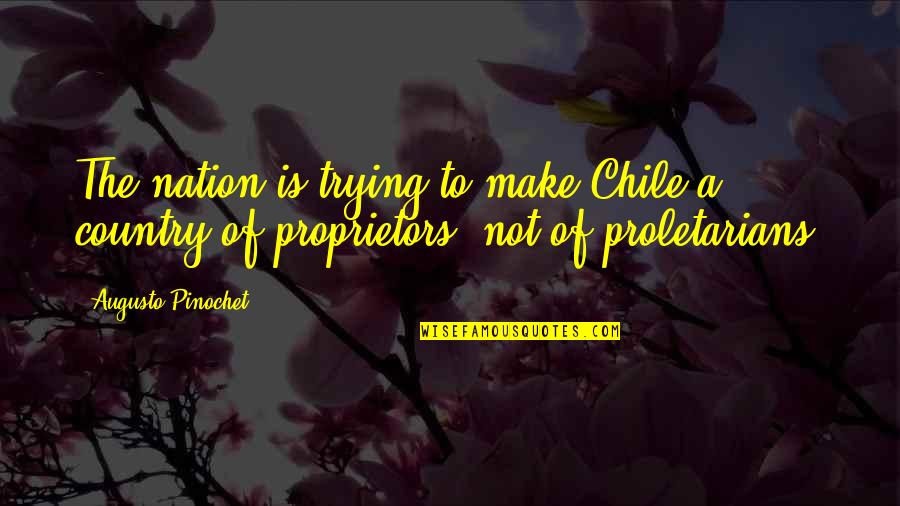 Akaya Menu Quotes By Augusto Pinochet: The nation is trying to make Chile a