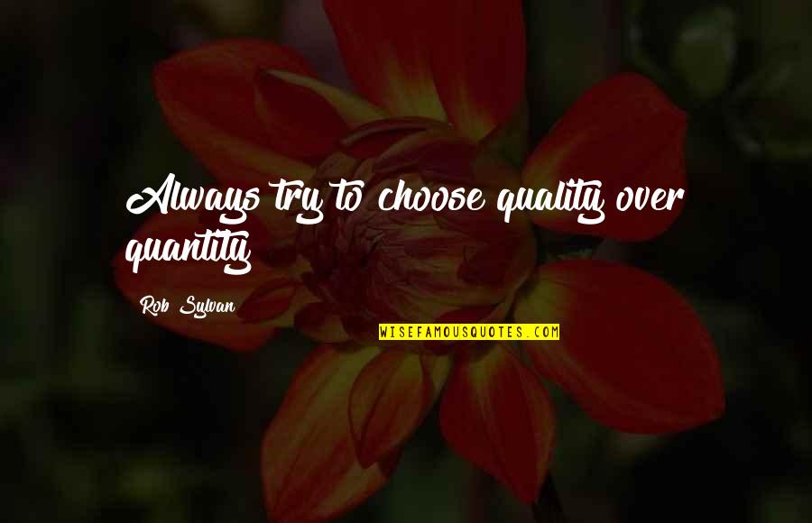 Aklan Quotes By Rob Sylvan: Always try to choose quality over quantity