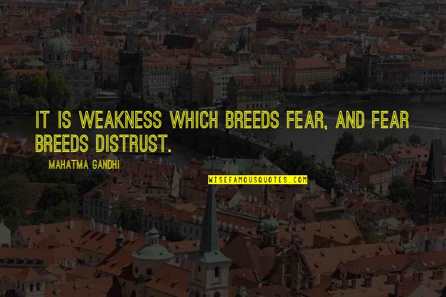 Alana Thompson Quotes By Mahatma Gandhi: It is weakness which breeds fear, and fear