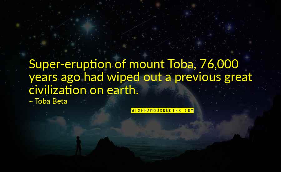 Alberga Definicion Quotes By Toba Beta: Super-eruption of mount Toba, 76,000 years ago had