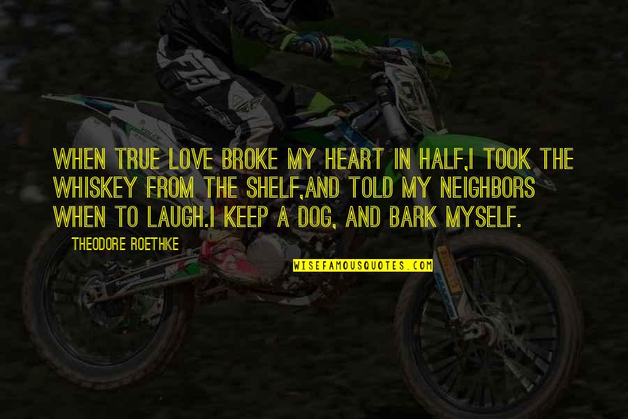 Alcohol And Love Quotes By Theodore Roethke: When true love broke my heart in half,I