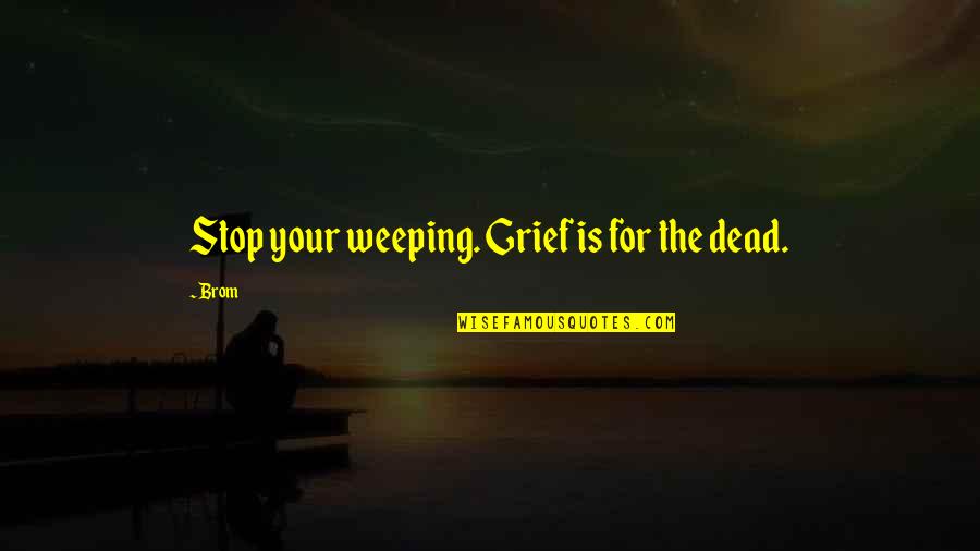 Aldecoa Elias Quotes By Brom: Stop your weeping. Grief is for the dead.