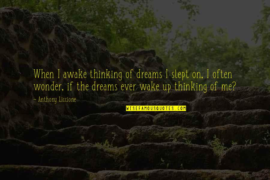 Alec Lightwood Funny Quotes By Anthony Liccione: When I awake thinking of dreams I slept