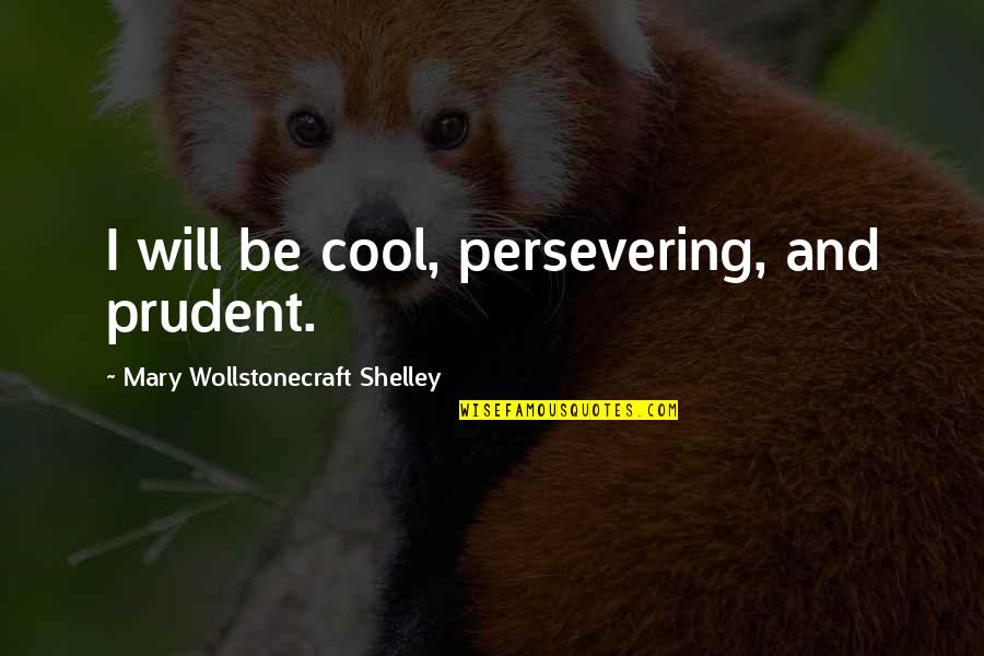 Alemany Covid Quotes By Mary Wollstonecraft Shelley: I will be cool, persevering, and prudent.