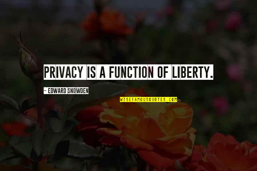 Alex Lin Quotes By Edward Snowden: Privacy is a function of liberty.