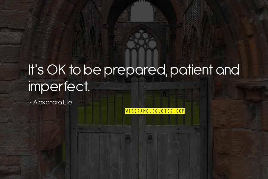 Alexandra Elle Quotes By Alexandra Elle: It's OK to be prepared, patient and imperfect.