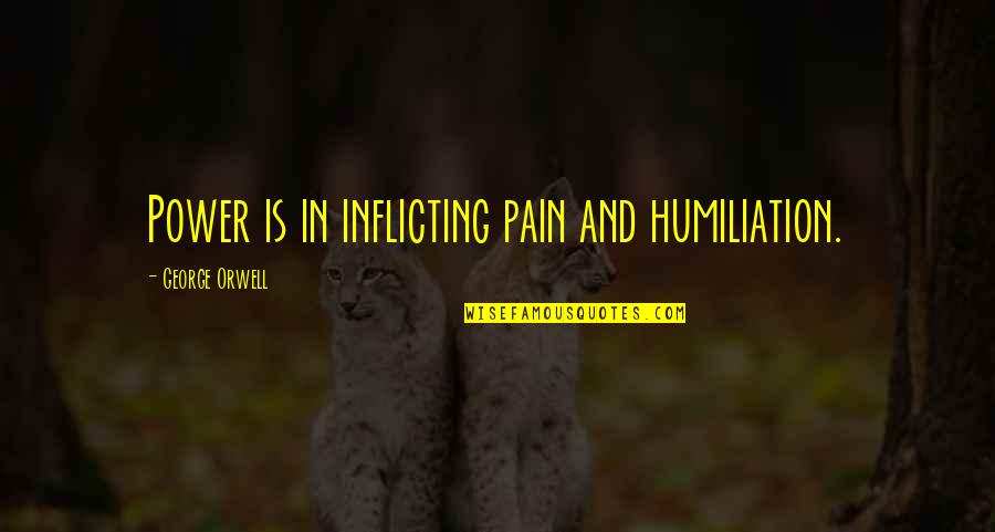 Alheia Sinonimos Quotes By George Orwell: Power is in inflicting pain and humiliation.