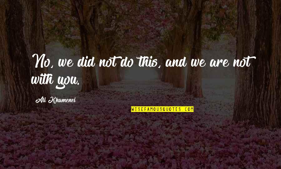 Alkain German Quotes By Ali Khamenei: No, we did not do this, and we