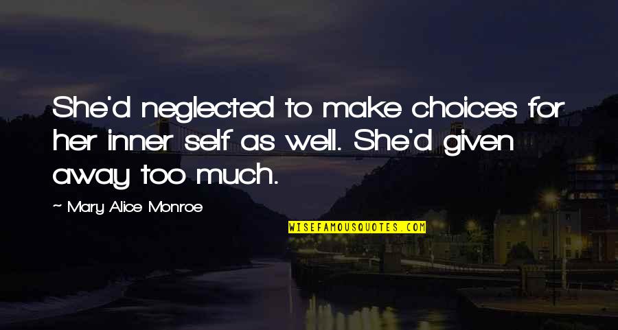 All Mary Alice Quotes By Mary Alice Monroe: She'd neglected to make choices for her inner