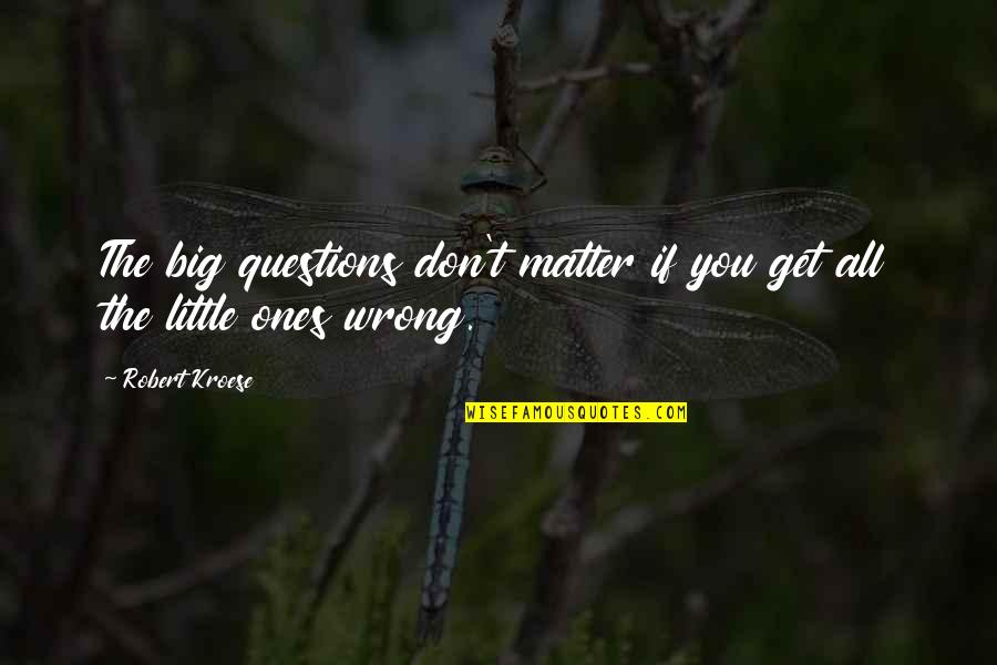 All The Wrong Questions Quotes By Robert Kroese: The big questions don't matter if you get