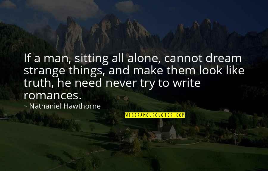 All You Need Is A Dream Quotes By Nathaniel Hawthorne: If a man, sitting all alone, cannot dream