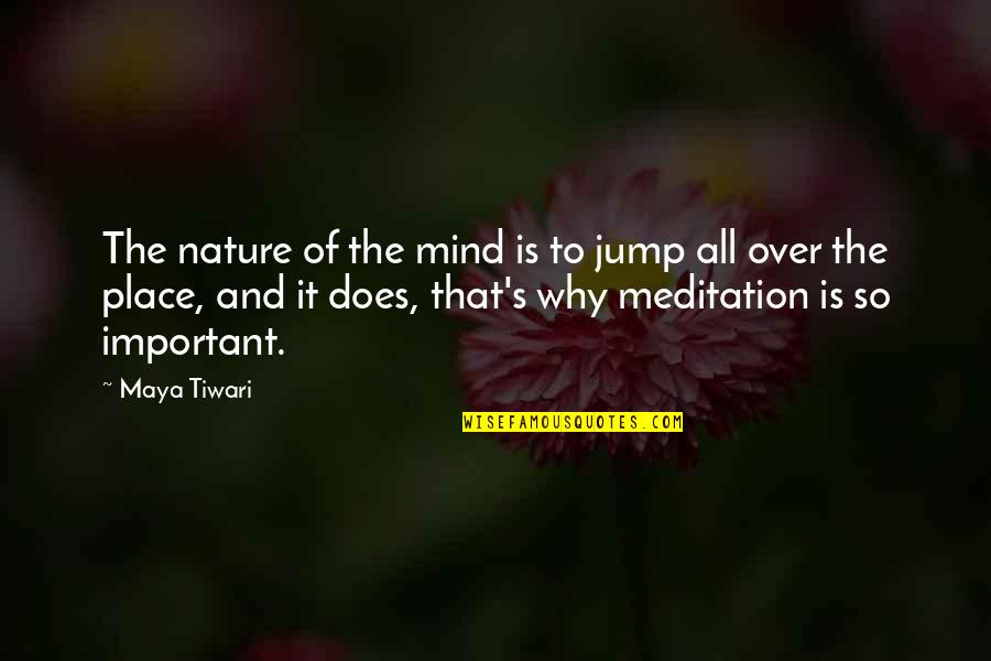 All'ot Quotes By Maya Tiwari: The nature of the mind is to jump