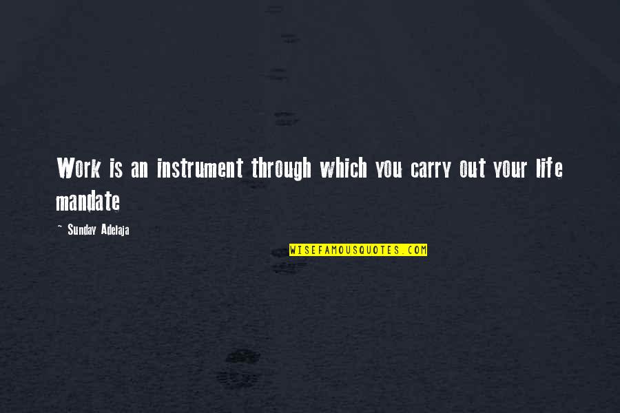 Alopatan Quotes By Sunday Adelaja: Work is an instrument through which you carry