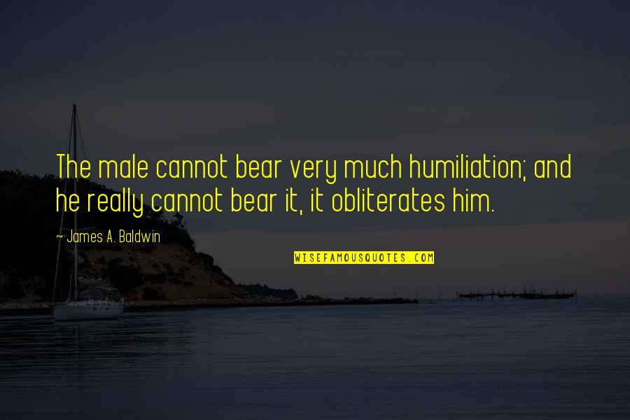 Altendorf Trucking Quotes By James A. Baldwin: The male cannot bear very much humiliation; and