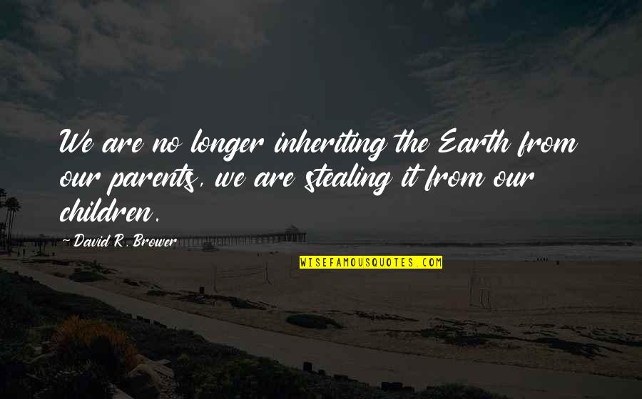 Altissimo Collar Quotes By David R. Brower: We are no longer inheriting the Earth from