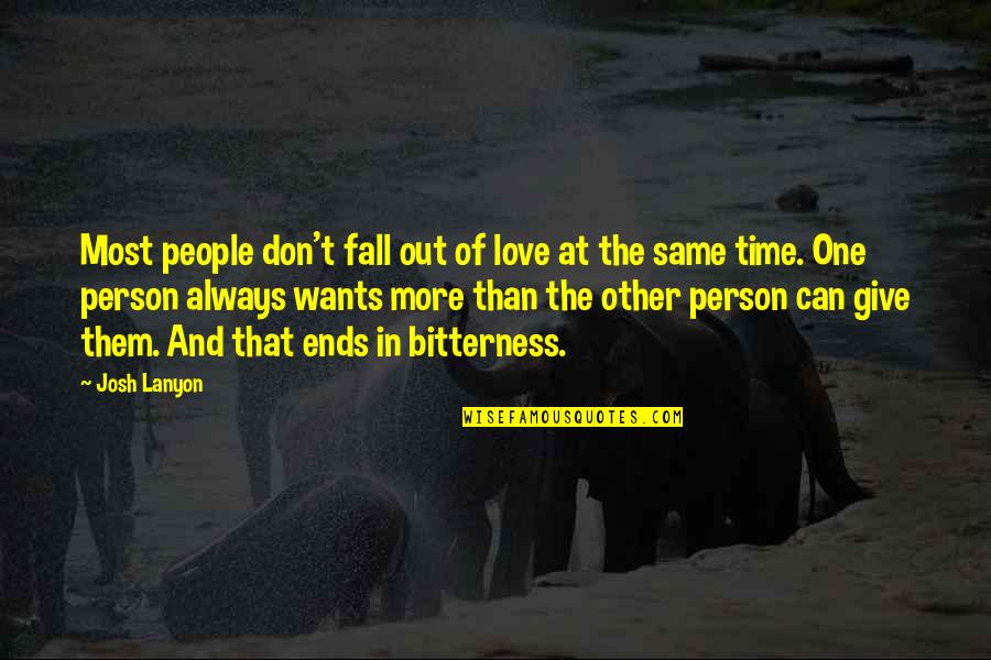 Always Give Time Quotes By Josh Lanyon: Most people don't fall out of love at