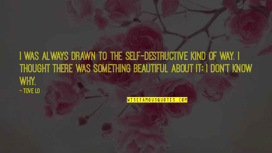 Always Something Beautiful Quotes By Tove Lo: I was always drawn to the self-destructive kind