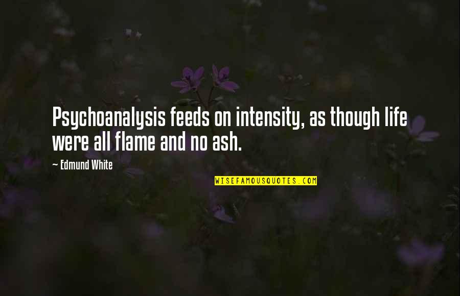 Alyson Noel Evermore Quotes By Edmund White: Psychoanalysis feeds on intensity, as though life were