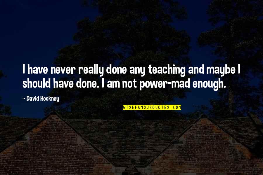 Am Enough Quotes By David Hockney: I have never really done any teaching and