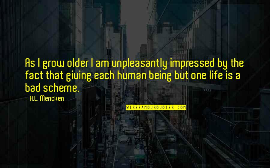 Am I That Bad Quotes By H.L. Mencken: As I grow older I am unpleasantly impressed