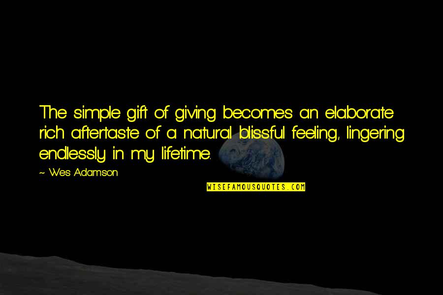 Am Not Rich Quotes By Wes Adamson: The simple gift of giving becomes an elaborate