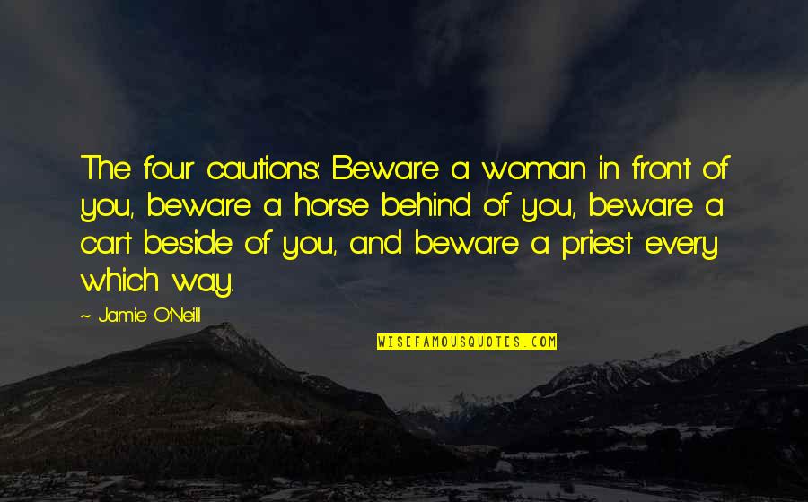 Amaranta Villanova Quotes By Jamie O'Neill: The four cautions: Beware a woman in front