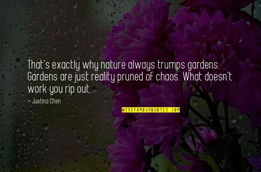 Amaurice Quotes By Justina Chen: That's exactly why nature always trumps gardens. Gardens