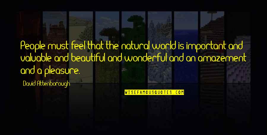 Amazing And Beautiful Quotes By David Attenborough: People must feel that the natural world is