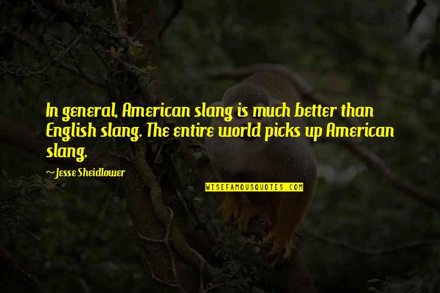 American General Quotes By Jesse Sheidlower: In general, American slang is much better than