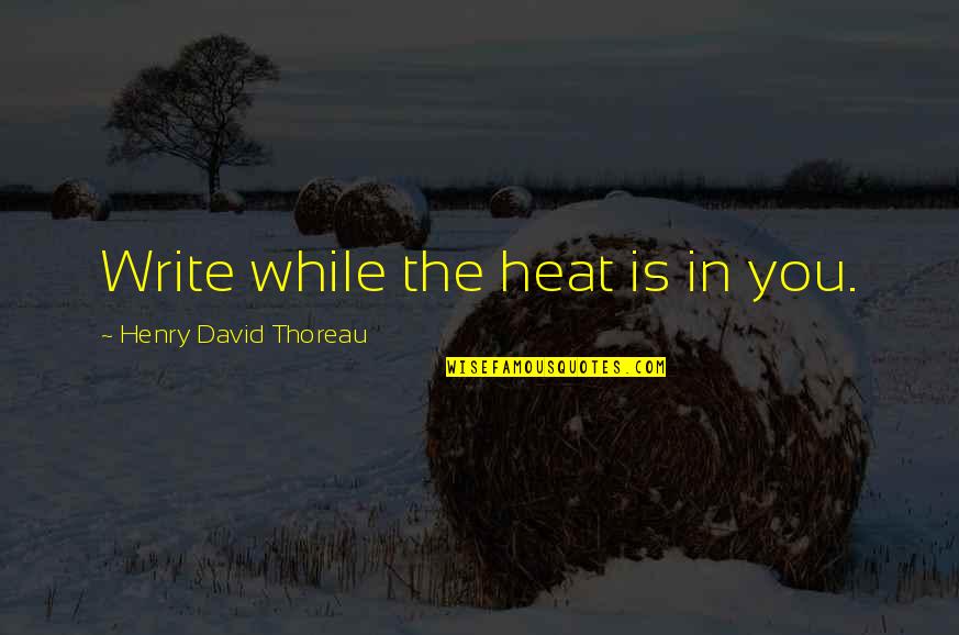 American Lit Quotes By Henry David Thoreau: Write while the heat is in you.