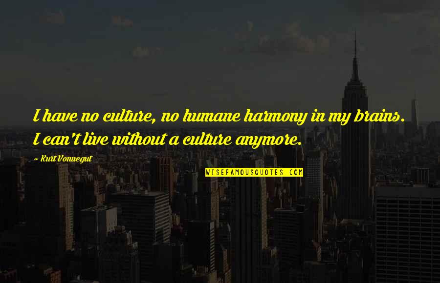 Ammisetupnative Quotes By Kurt Vonnegut: I have no culture, no humane harmony in