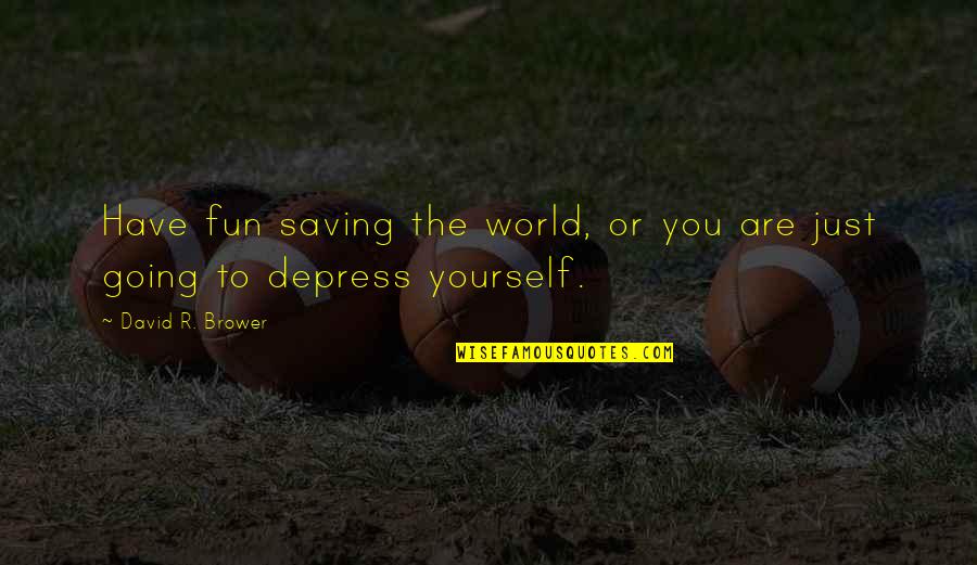 Amor Confundido Quotes By David R. Brower: Have fun saving the world, or you are