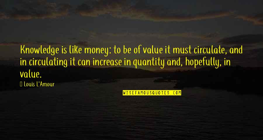 Amour Quotes By Louis L'Amour: Knowledge is like money: to be of value