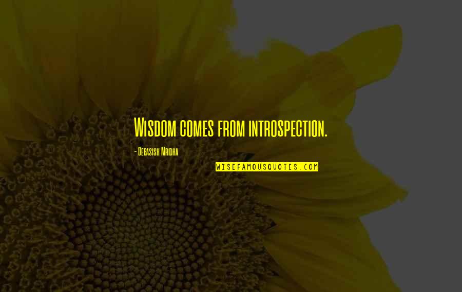 Amrein Margrit Quotes By Debasish Mridha: Wisdom comes from introspection.