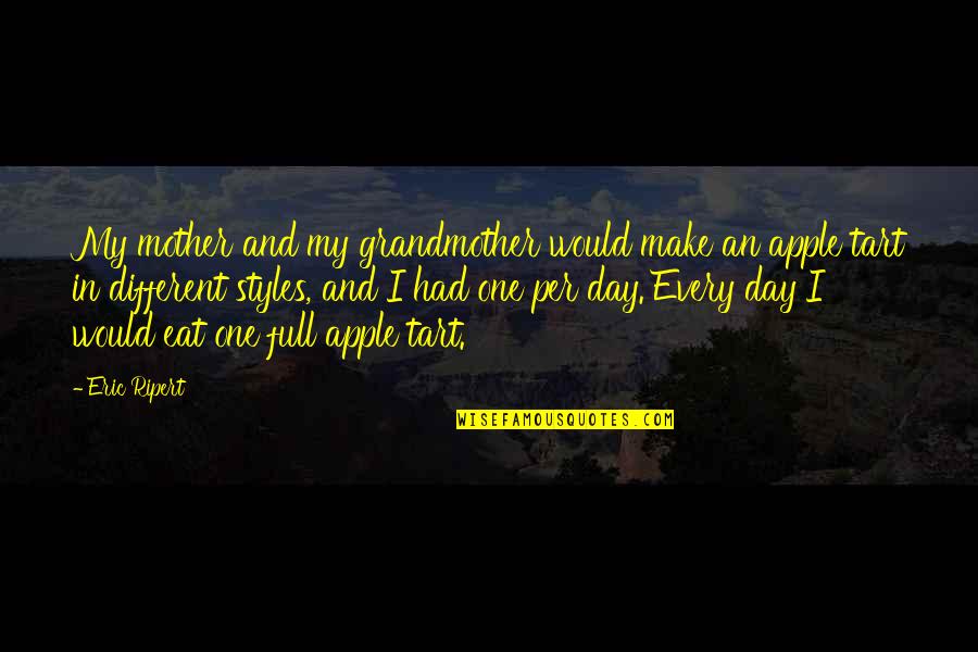 An Apple Quotes By Eric Ripert: My mother and my grandmother would make an