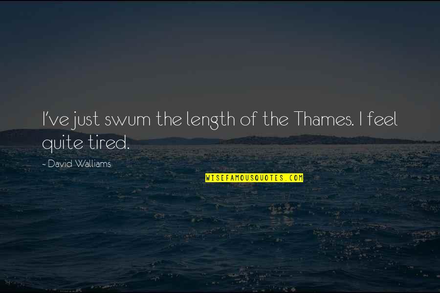 Anastrophe Quotes By David Walliams: I've just swum the length of the Thames.