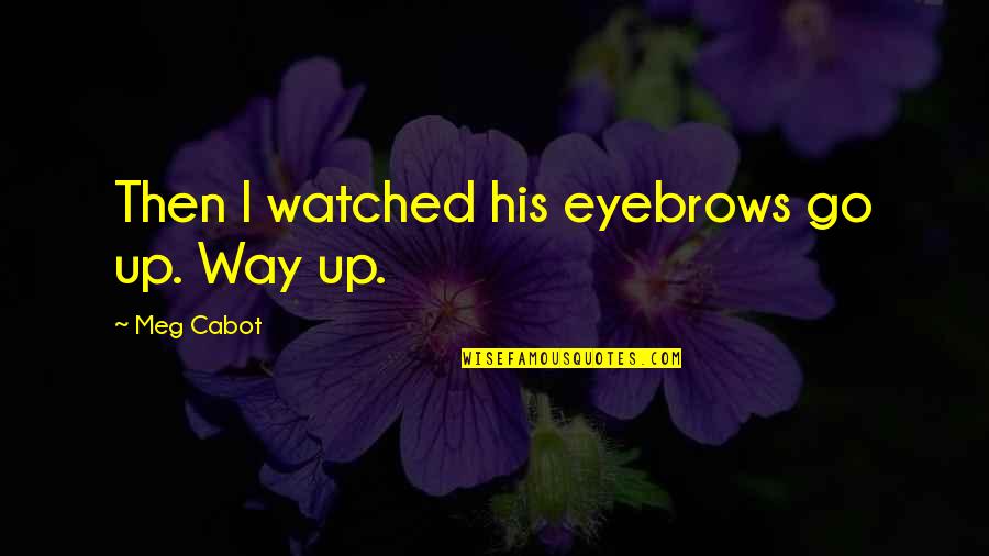 Anath Ashram Quotes By Meg Cabot: Then I watched his eyebrows go up. Way