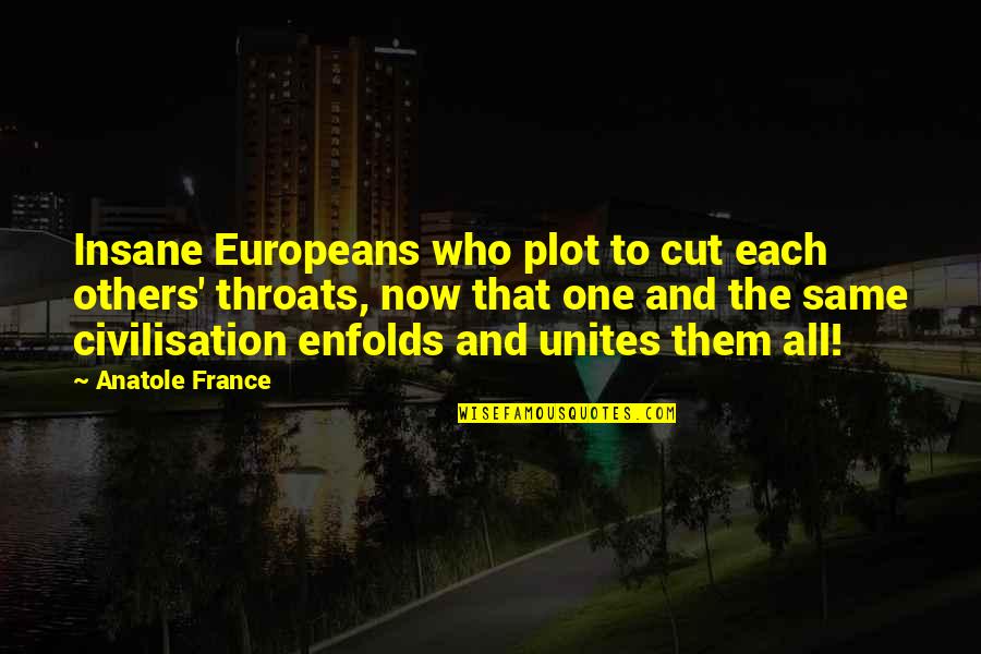 Anatole Quotes By Anatole France: Insane Europeans who plot to cut each others'